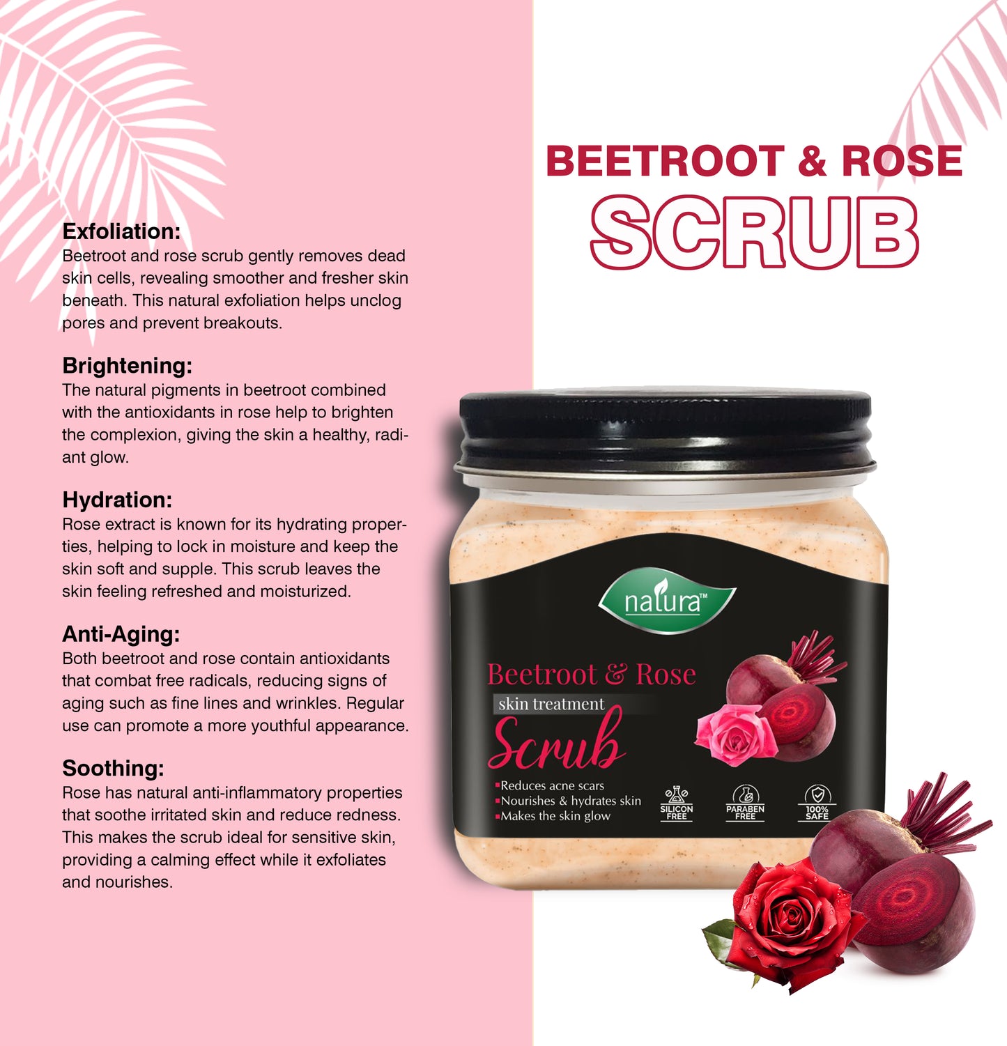 Beetroot & Rose Face Scrub