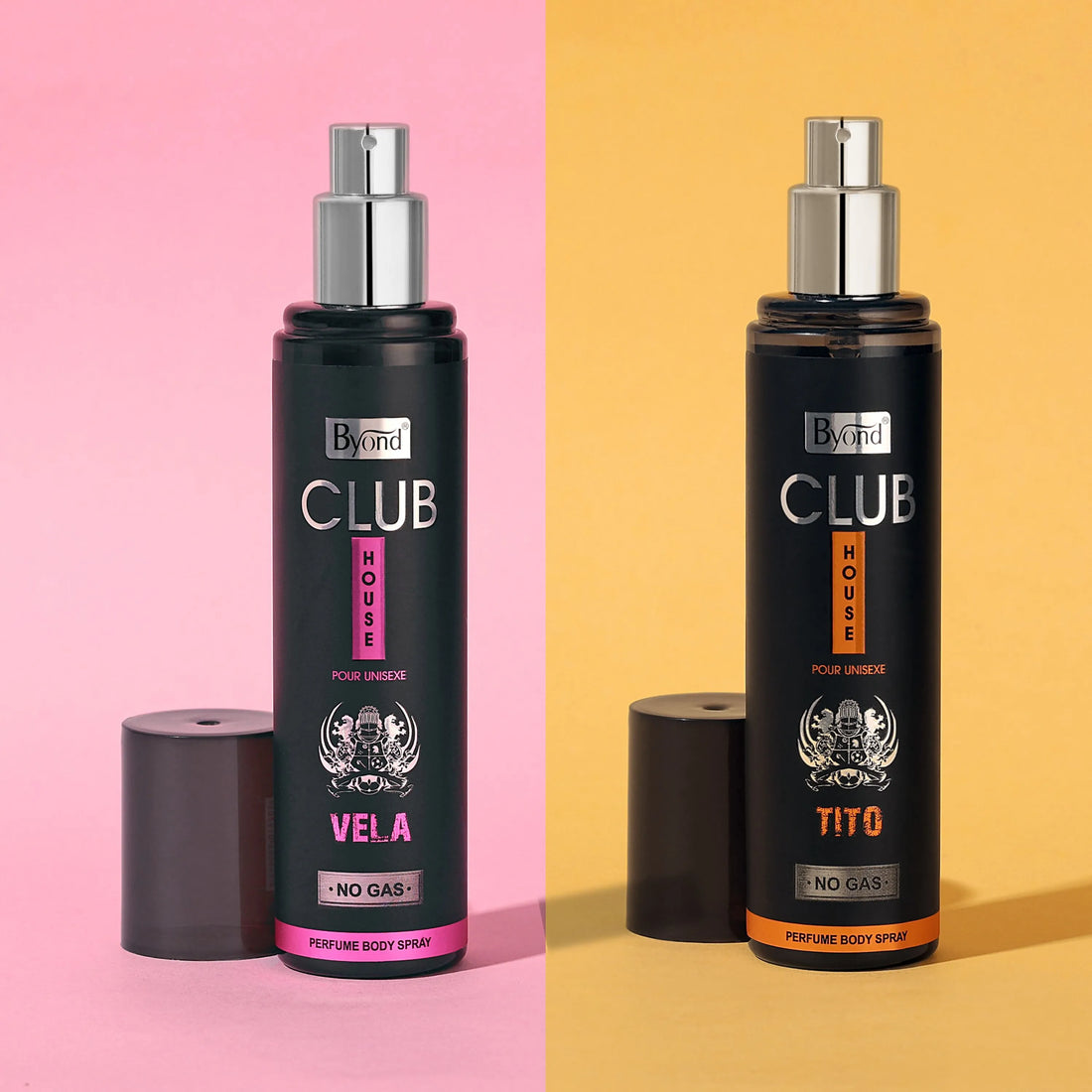 Byond Club House No Gas Deodorant, Perfume Body Spray, Long Lasting Perfume for Men and Women ( Vela And Tito )