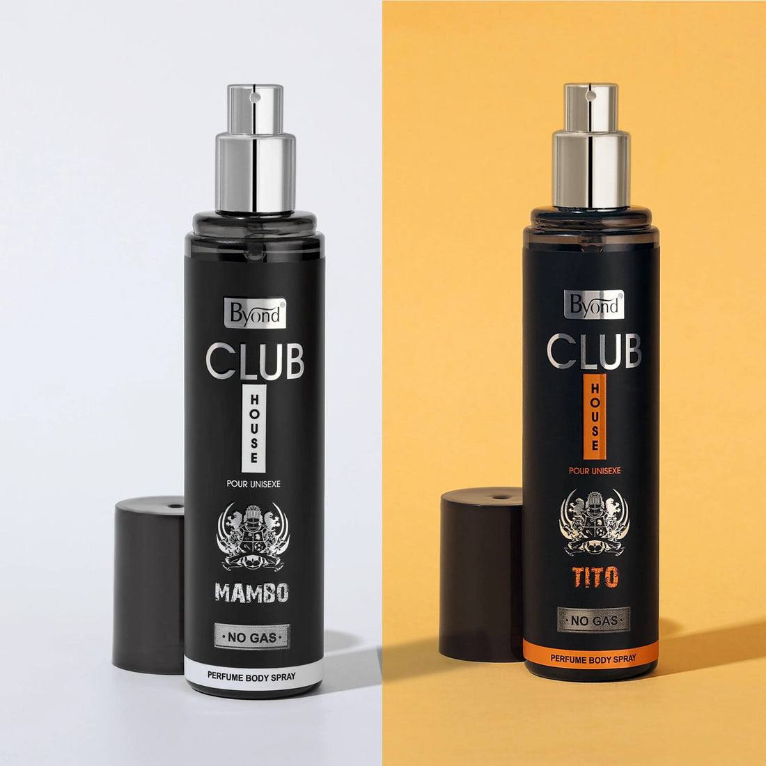 Byond Club House No Gas Deodorant, Unisex Perfume, Long Lasting Deo For Men And Women 24 Hour, Pack Of 2 (Tito & Mambo, 120Ml)