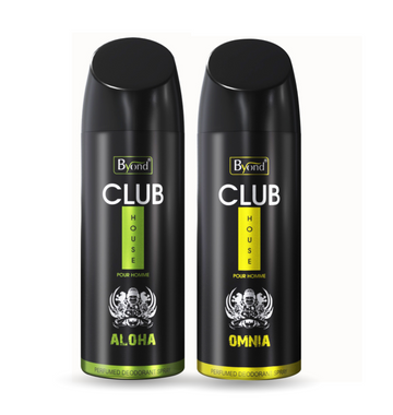 Byond Club House Deodorant, Perfume Body Spray, Long Lasting Deodorant for Men ( Aloha & omnia )