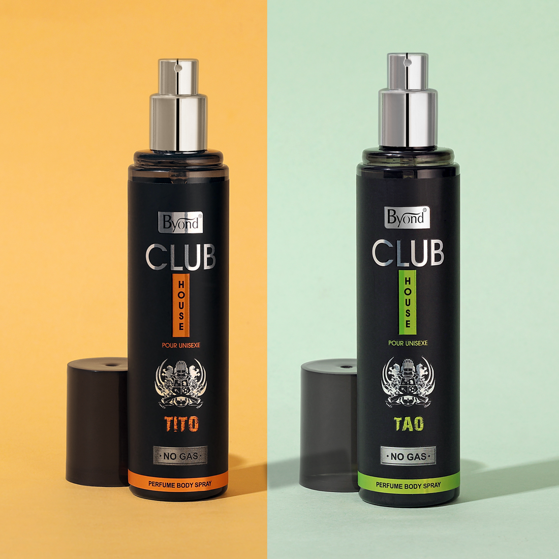 Byond Club House No Gas Deodorant, Perfume Body Spray, Long Lasting Deo For Men And Women (Tao & Tito, 120Ml)