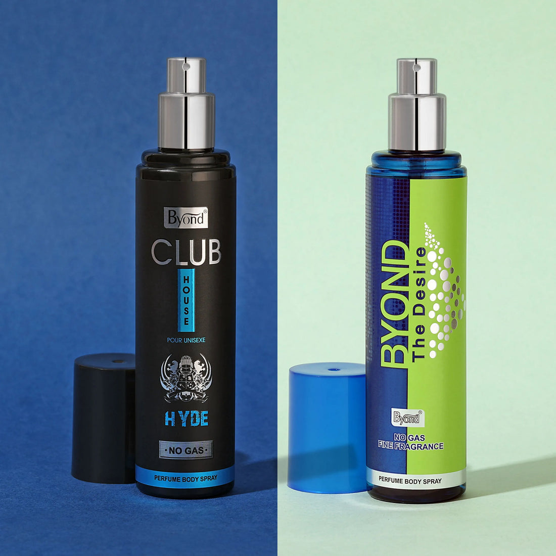 BYOND CLUB HOUSE LONG LASTTING NO GAS PERFUME FOR MEN AND WOMEN - 120 ML, Pack Of 2 (Hyde & Desire, 120Ml)