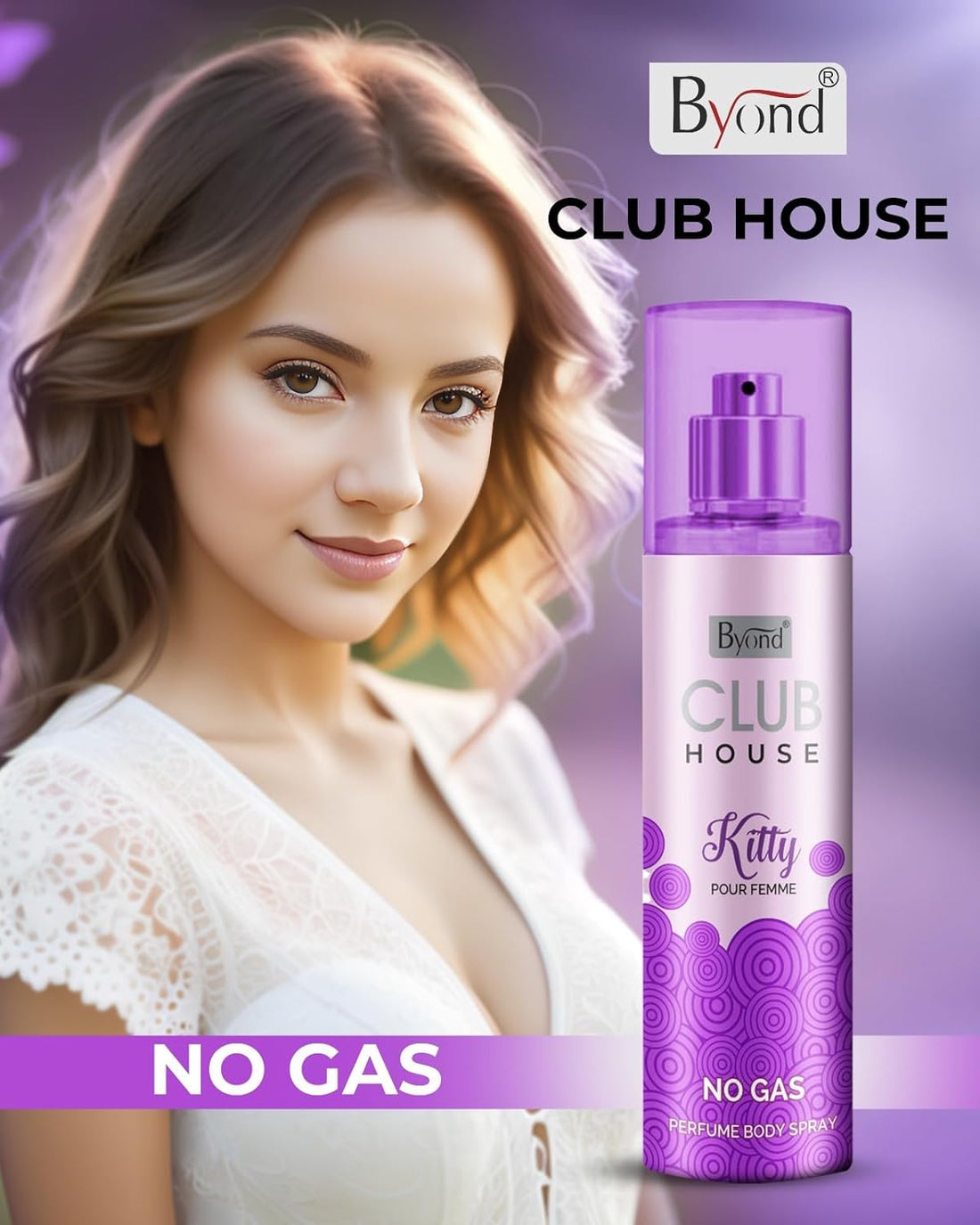 Byond Club House No Gas Deodorant, Perfume Body Spray, Long Lasting Perfume for Women ( Kitty )