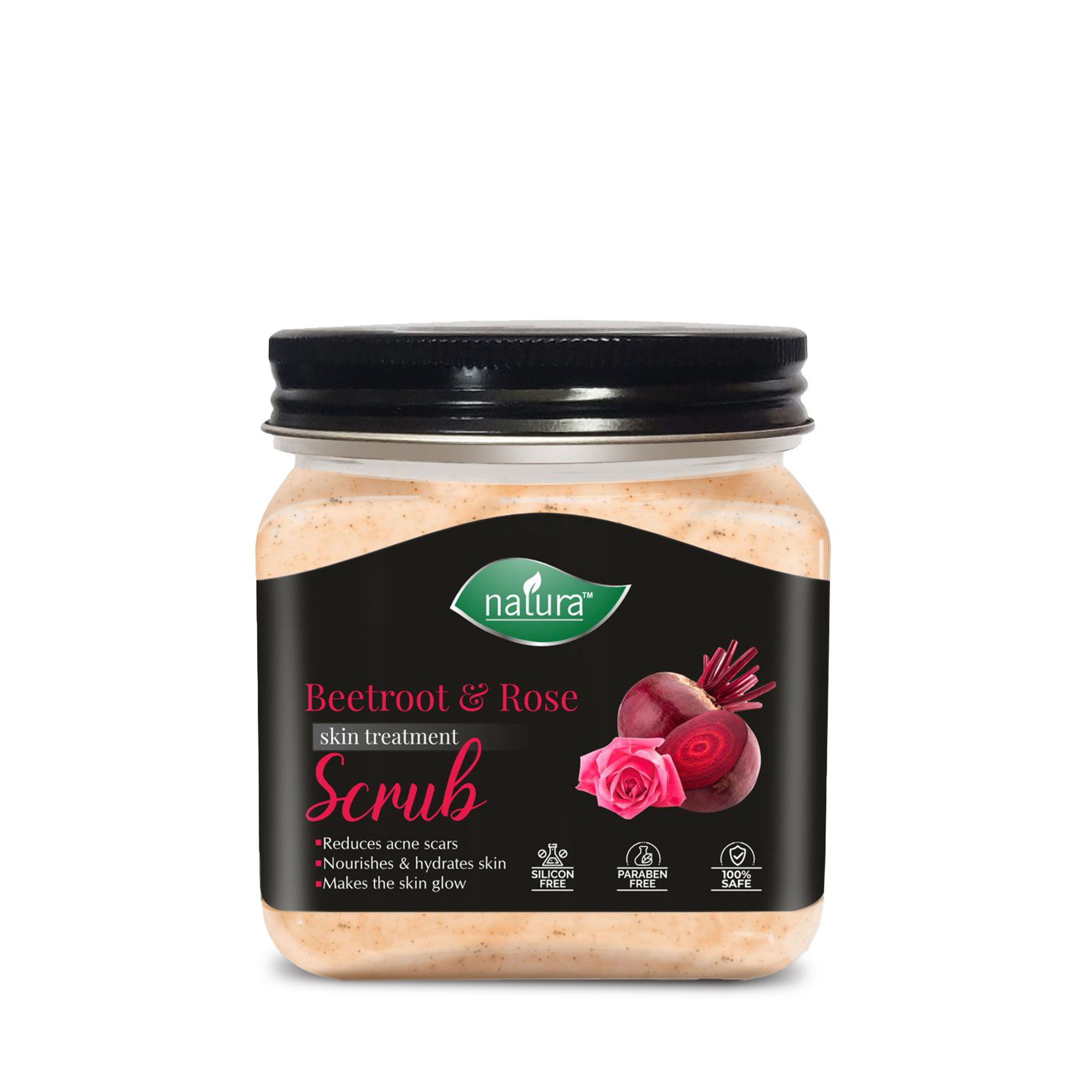 NATURA BEETROOT & ROSE SKIN TREATMENT SCRUB