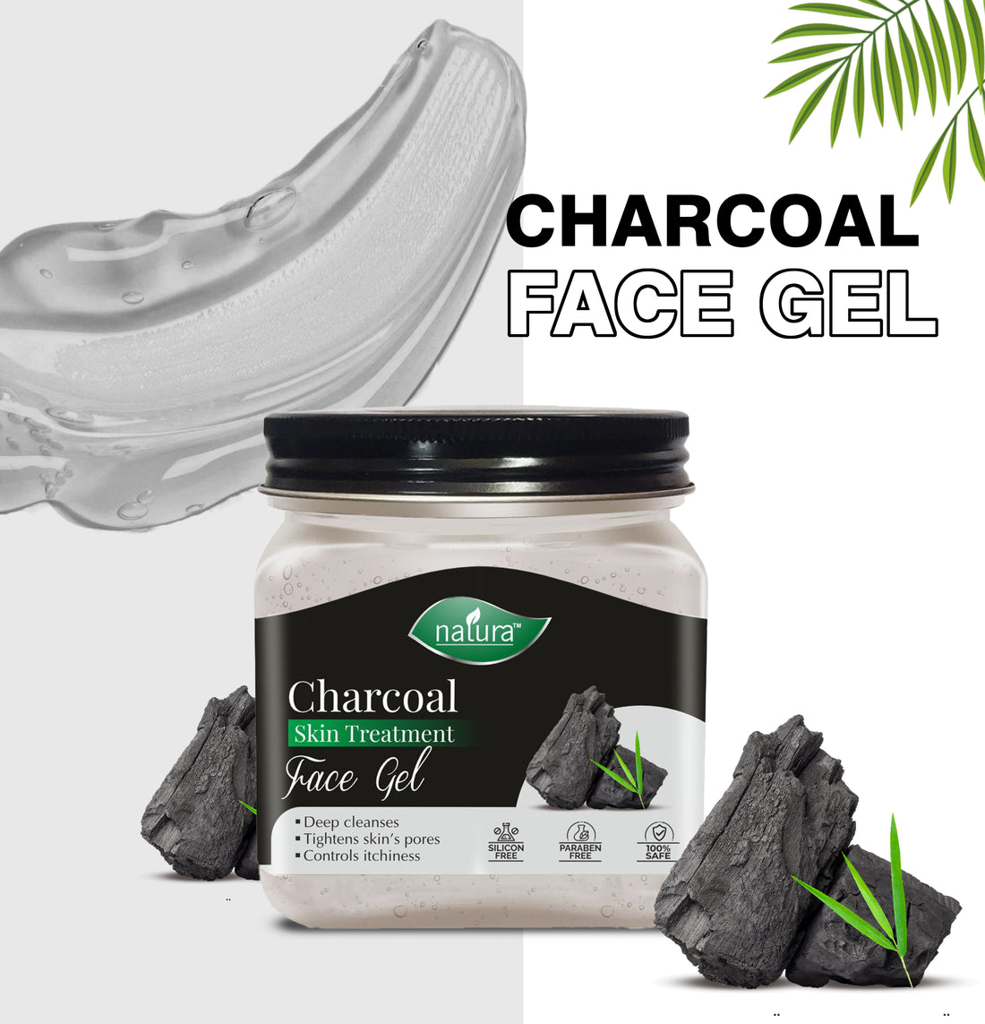 NATURA CHARCOAL SKIN TREATMENT FACE GEL