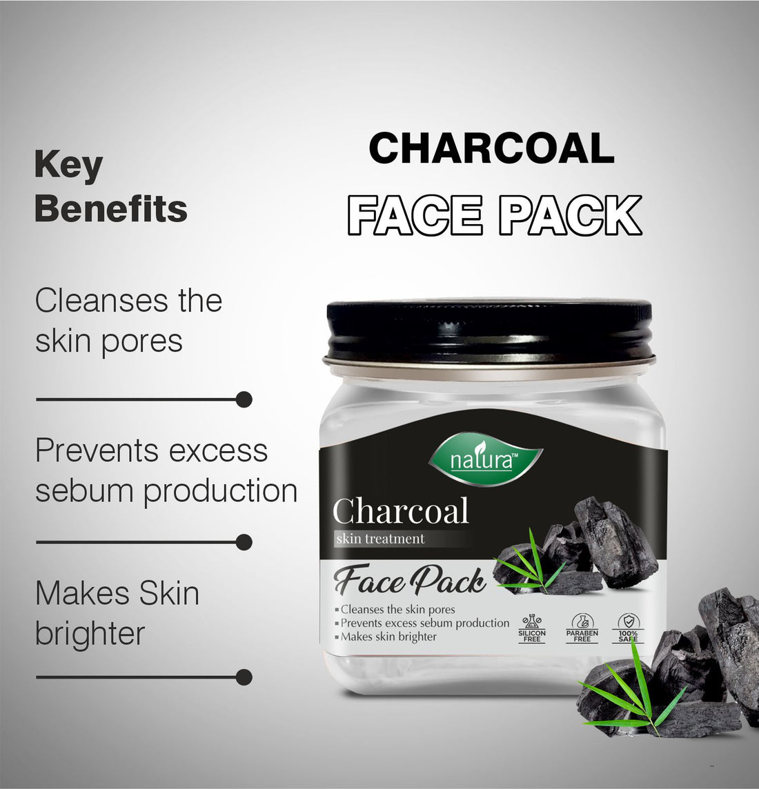 NATURA CHARCOAL SKIN TREATMENT FACE PACK