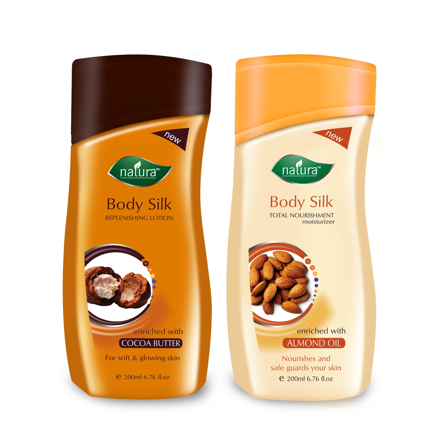 NATURA BODY SILK ALMONDS & COCOA BUTTER NOURISHMENT BODY LOTION COMBO PACK