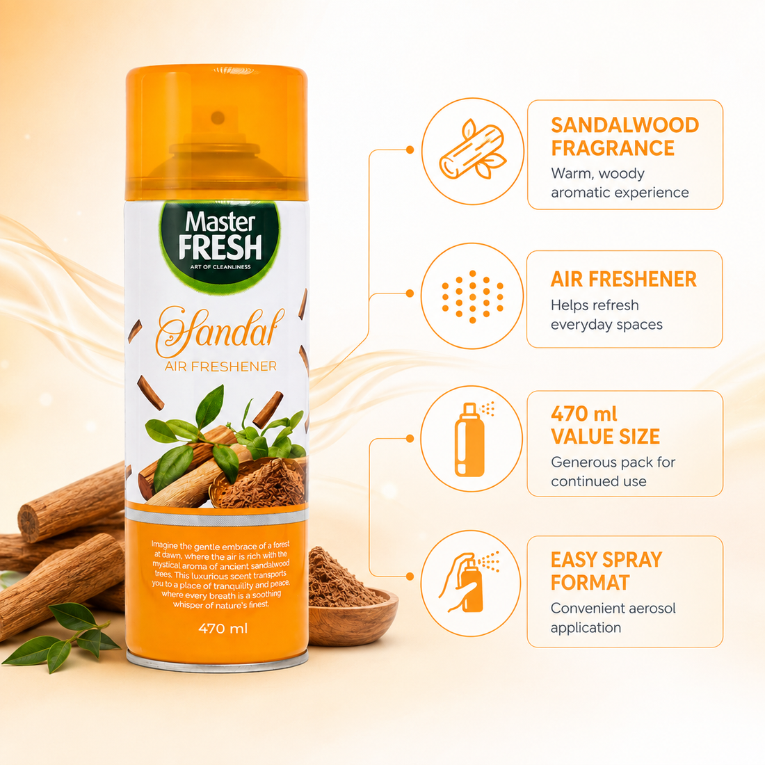 Master Fresh Sandal Air Freshner 470ml