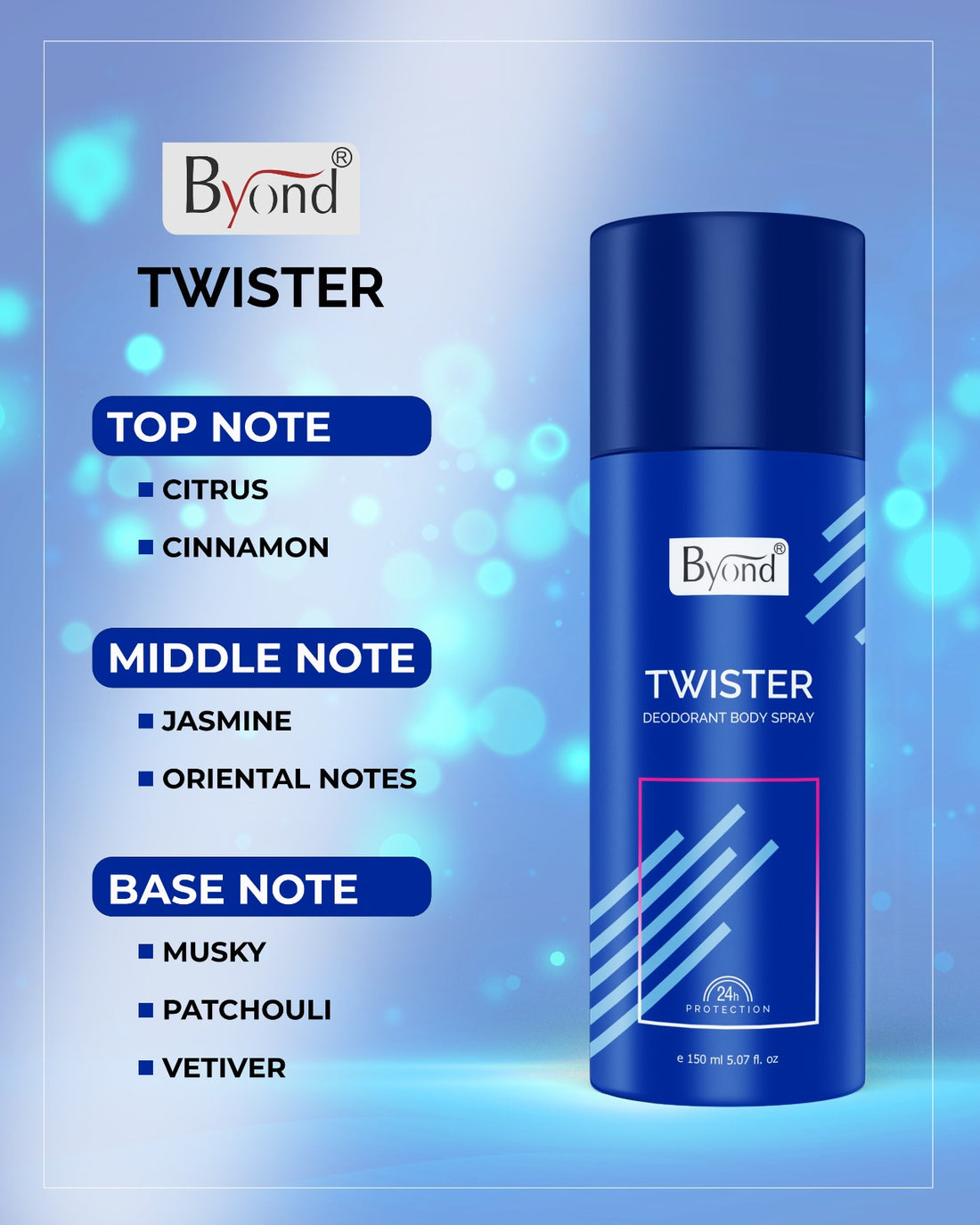 Byond Twister Deodorant Body Spray  Long Lasting Deo For Men And Women 150ML
