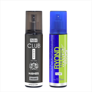 Byond Club House No Gas Deodorant, Perfume Body Spray, Long Lasting Perfume for Men and Women ( Mambo And Desire )