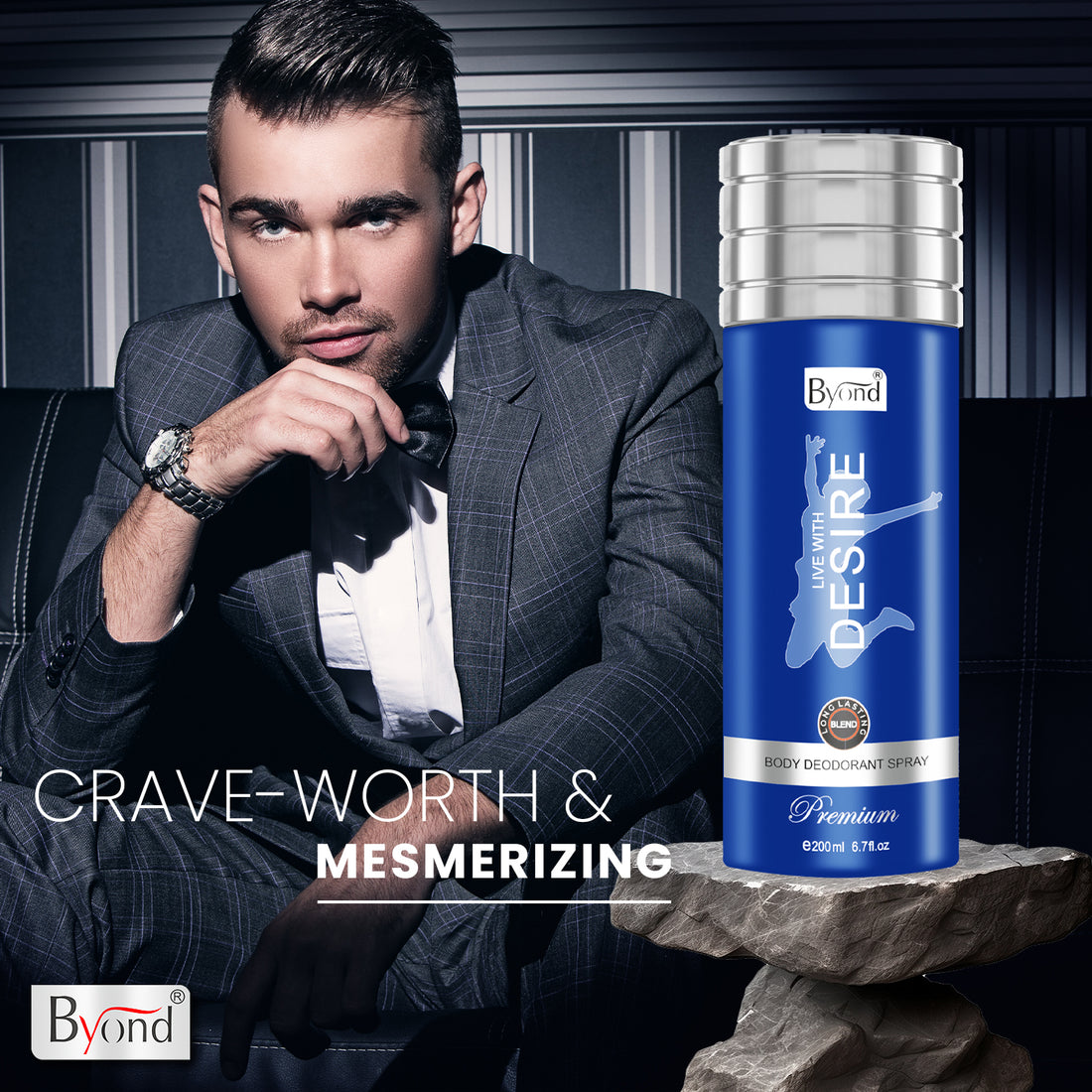 yond Desire Premium Body Deodorant Spray for Men - Long Lasting & Mesmerizing Fragrance - 200ml