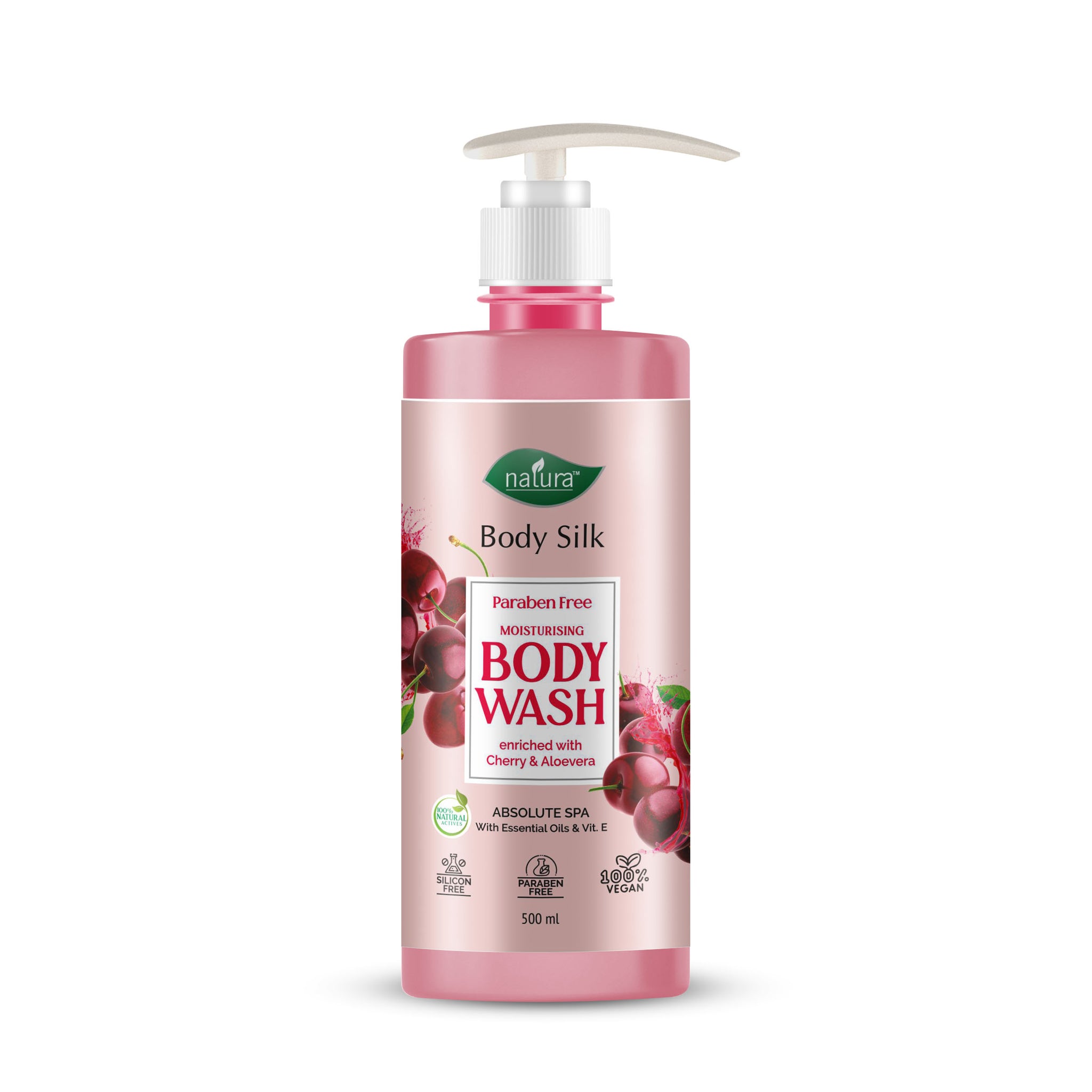 Natura  Naturale Brightening Cherry Body wash With Glycerine, Paraben Free, Soap Free, Eco Friendly, 500 ml