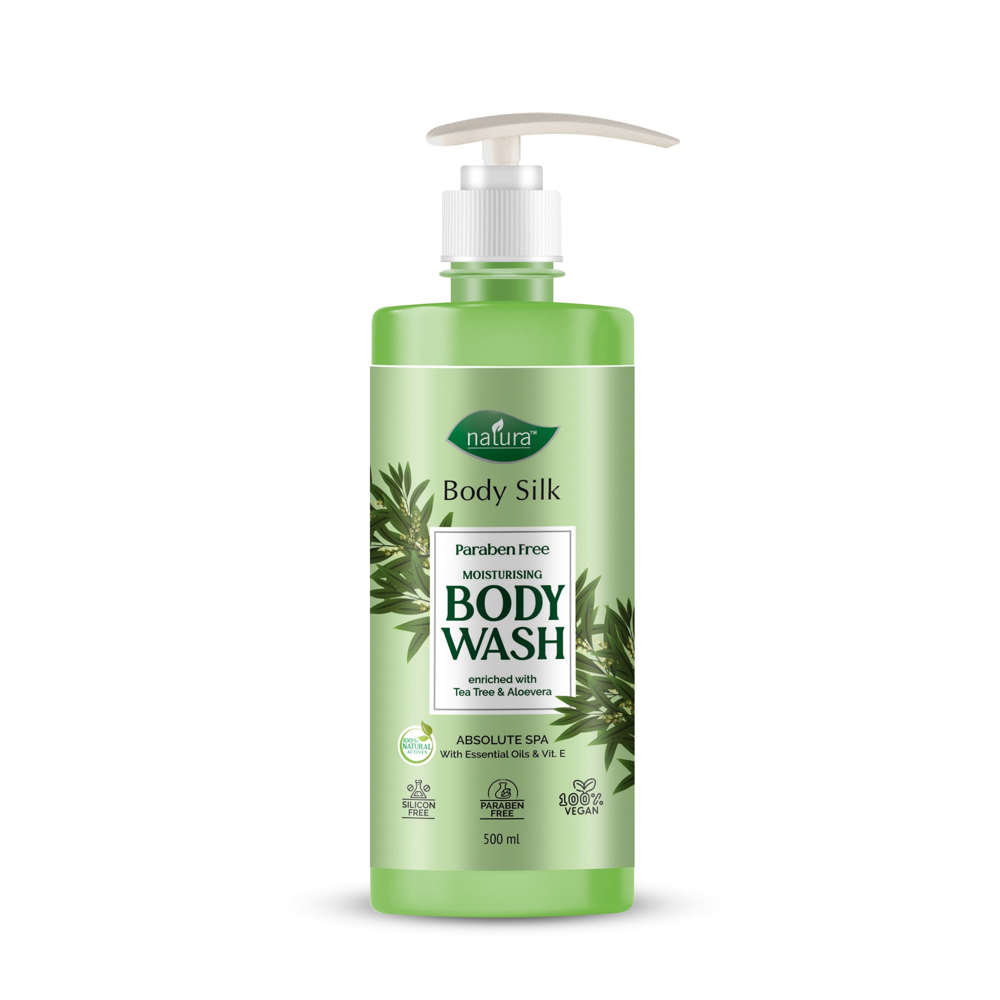 Natura  Naturale Brightening Tea Tree And Aloe vera Bodywash With Glycerine, Paraben Free, Soap Free, Eco Friendly, 500 ml