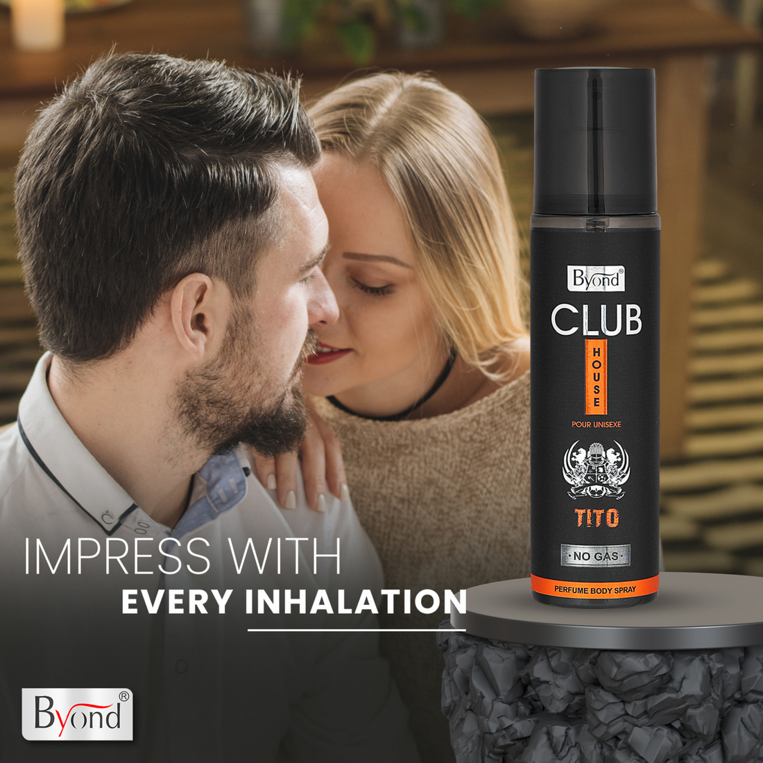 Byond Club House No Gas Deodorant, Perfume Body Spray, Long Lasting Perfume for Men and Women ( Tito )
