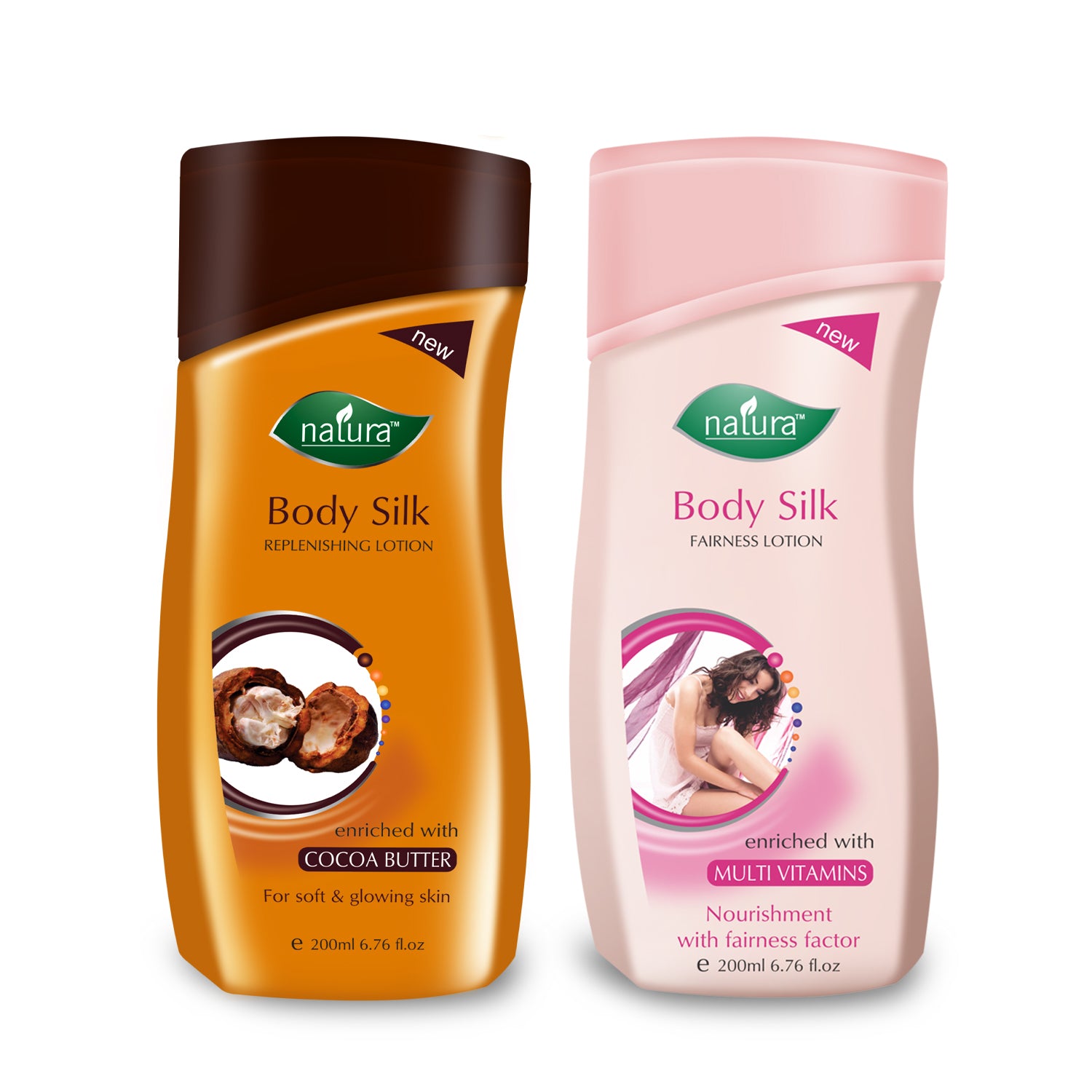 NATURA BODY SILK GREEN FAIRNESS & COCOA BUTTER NOURISHMENT BODY LOTION COMBO PACK