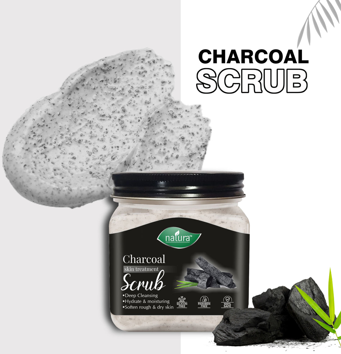 NATURA CHARCOAL SKIN TREATMENT SCRUB