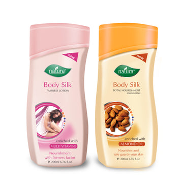 NATURA BODY SILK GREEN ALMONDS & FAIRNESS NOURISHMENT BODY LOTION COMBO PACK