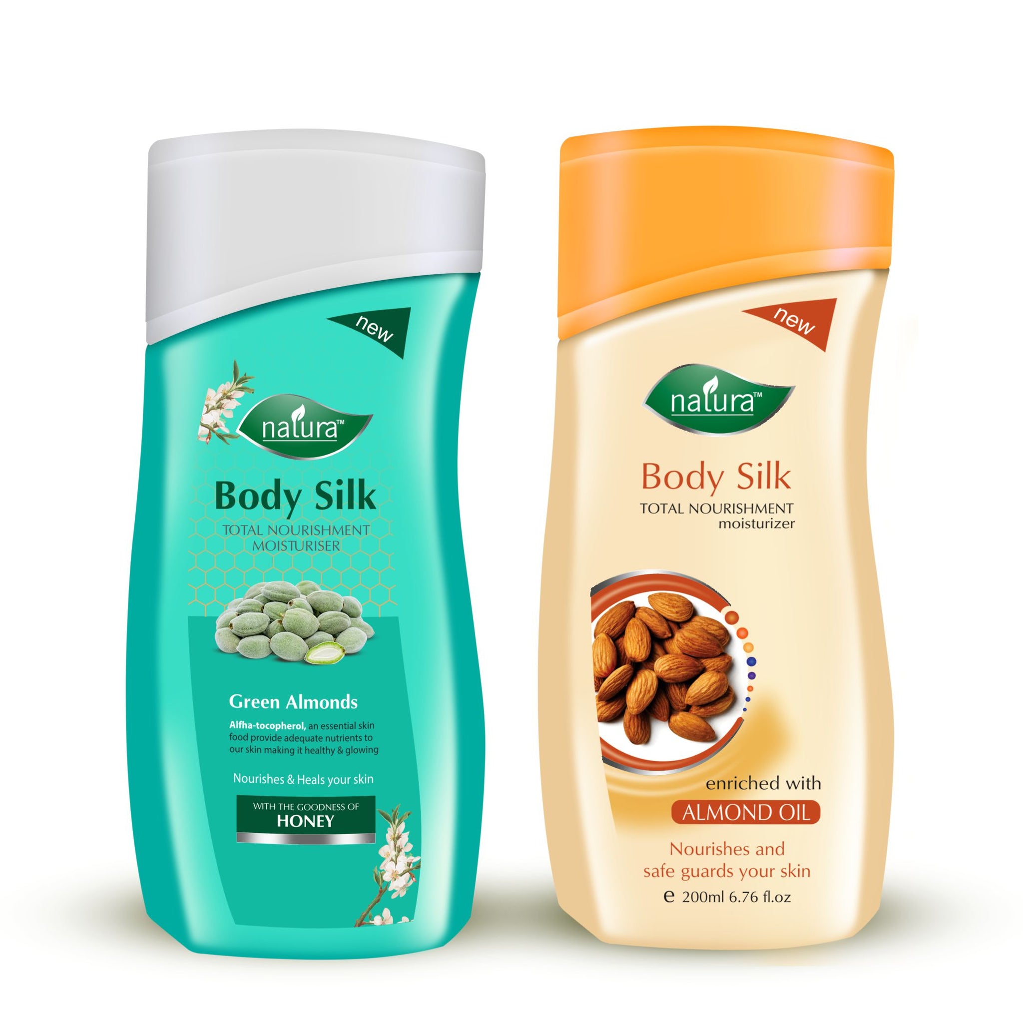 NATURA BODY SILK GREEN ALMONDS & ALMOND OIL NOURISHMENT BODY LOTION COMBO PACK