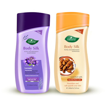 NATURA BODY SILK LAVENDER & ALMOND OIL NOURISHMENT BODY LOTION COMBO PACK