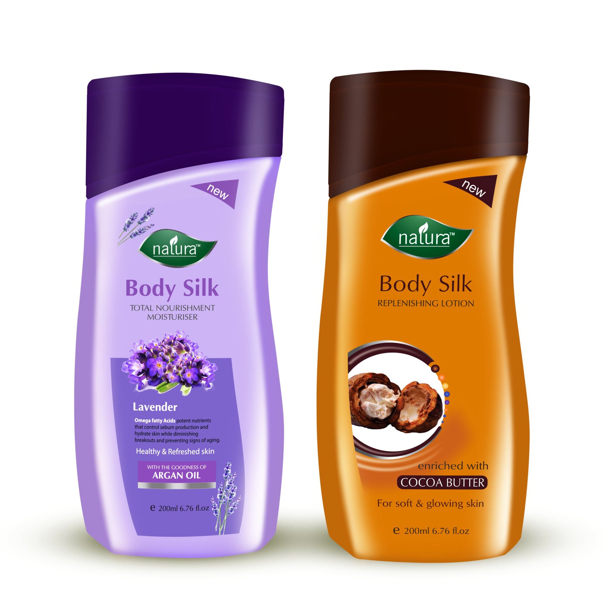 NATURA BODY SILK LAVENDER & COCOA BUTTER NOURISHMENT BODY LOTION COMBO PACK