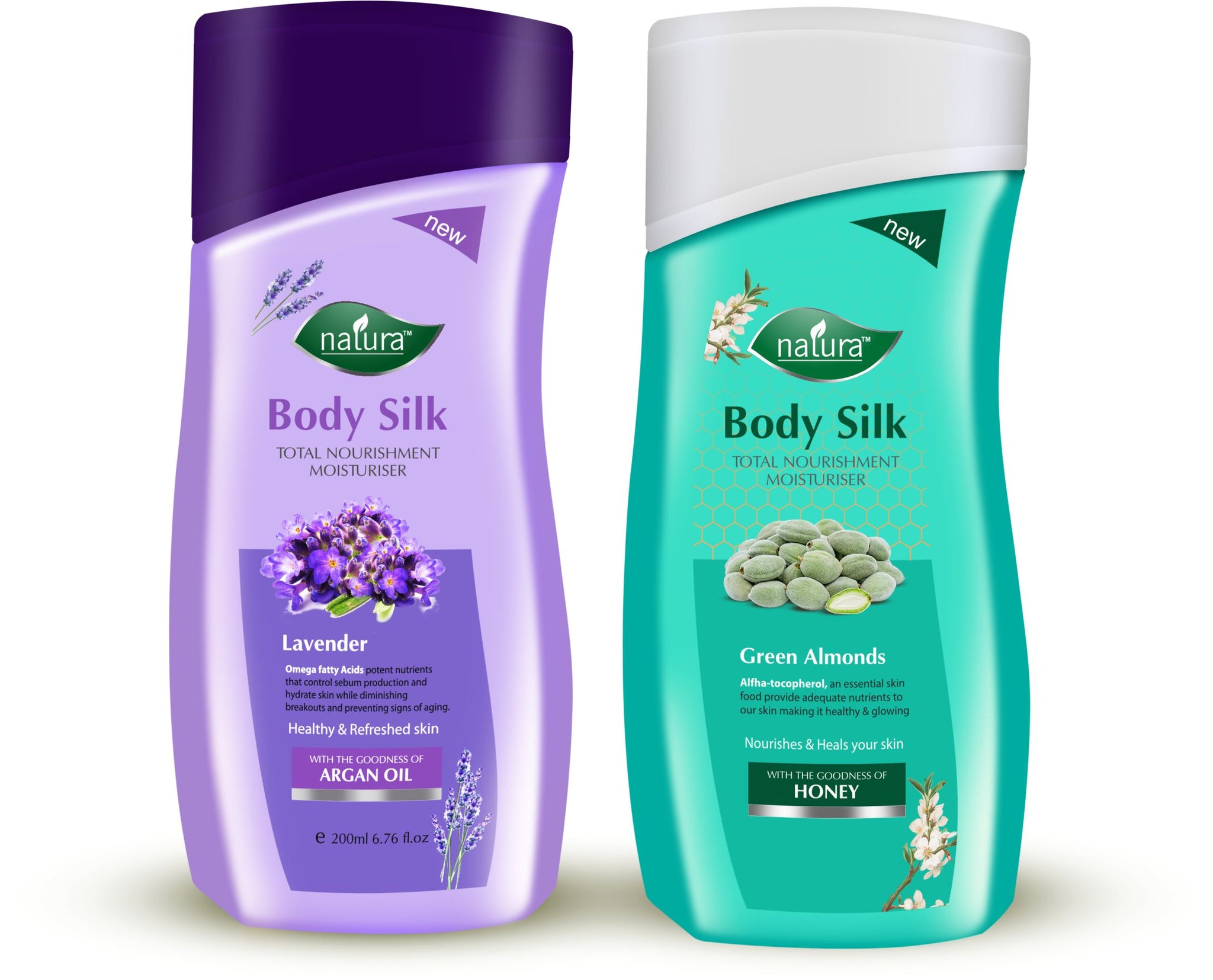 NATURA BODY SILK LAVENDER & GREEN ALMONDS NOURISHMENT BODY LOTION COMBO PACK