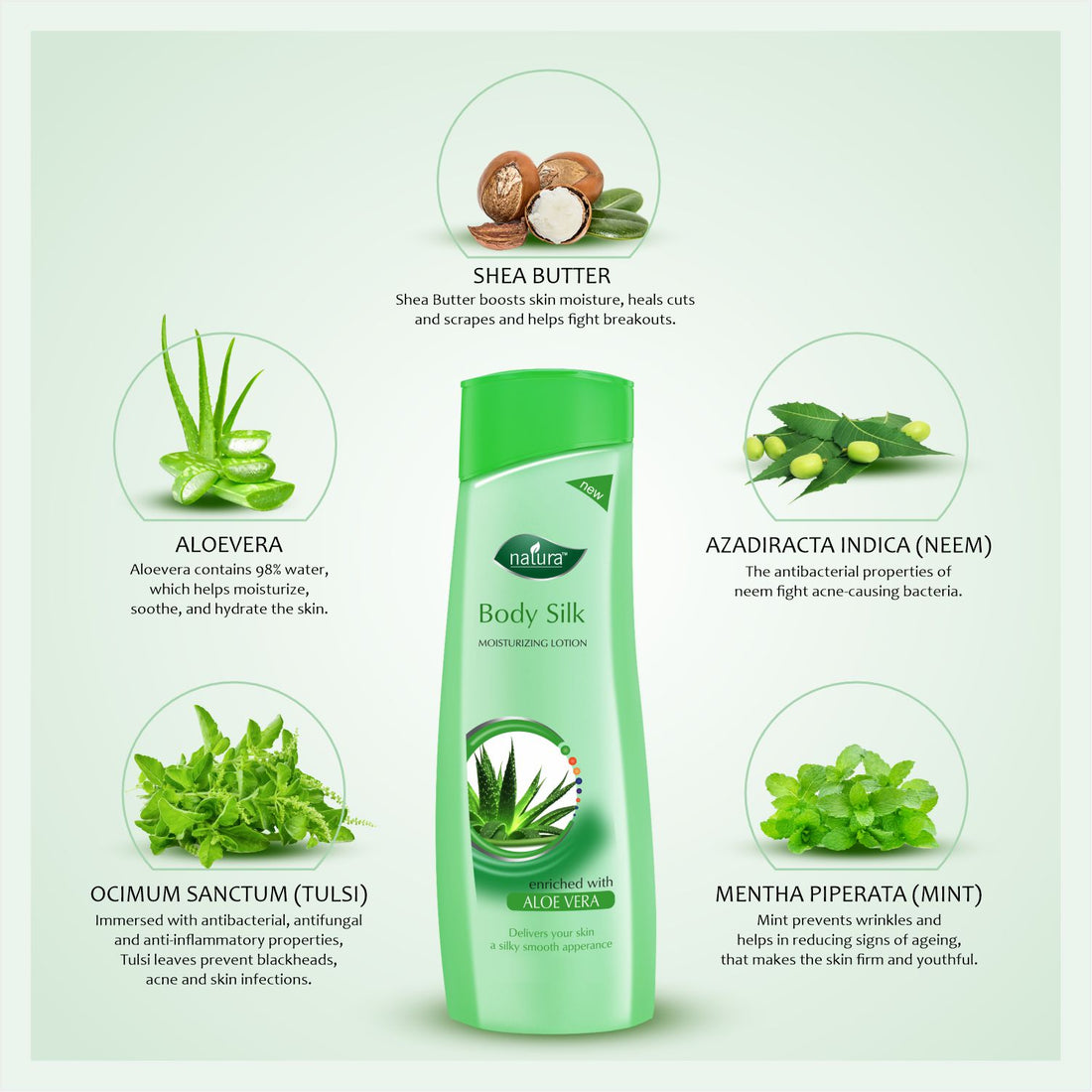 Natura Body Silk Moisturizing Lotion With Aloe Vera