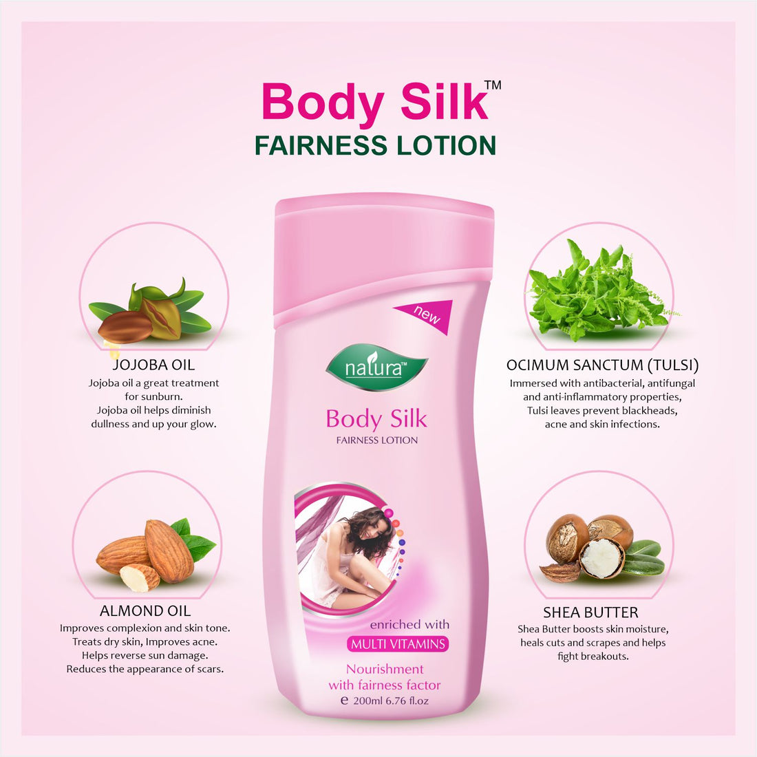 Natura Body Silk Fairness Body Lotion With Multi Vitamins