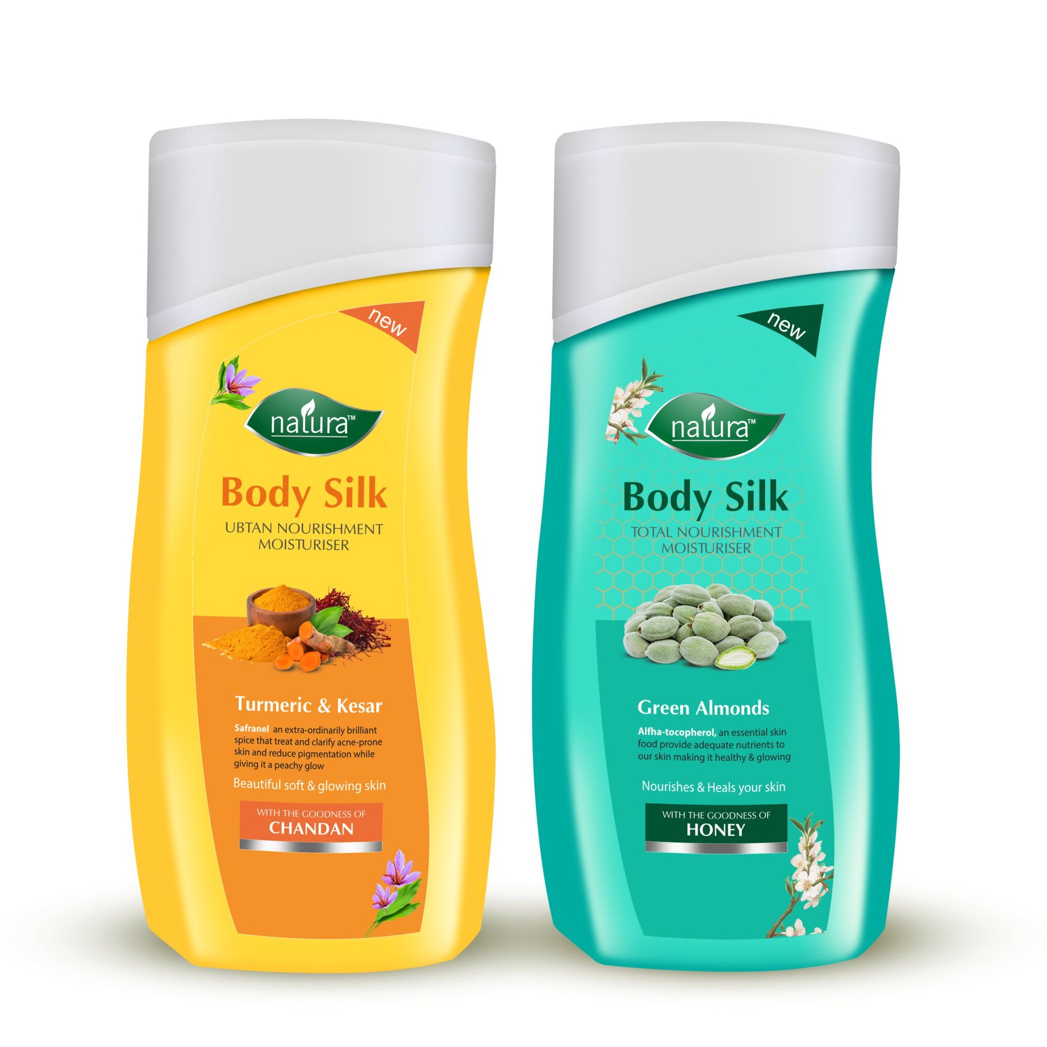 NATURA BODY SILK UBTAN & GREEN ALMONDS NOURISHMENT BODY LOTION COMBO PACK