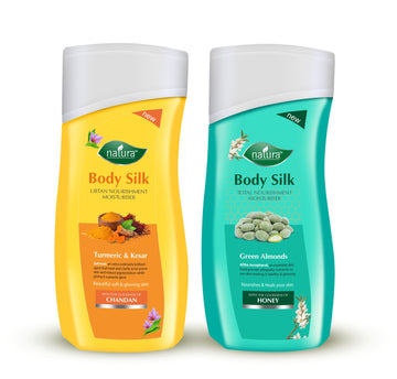 NATURA BODY SILK UBTAN & GREEN ALMONDS NOURISHMENT BODY LOTION COMBO PACK